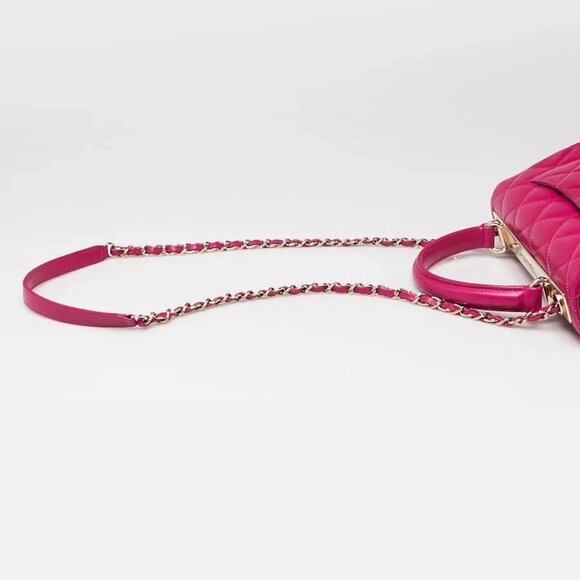 Chanel Fuchsia Quilted Lambskin Leather Small Trendy Bag - Picture 5 of 12